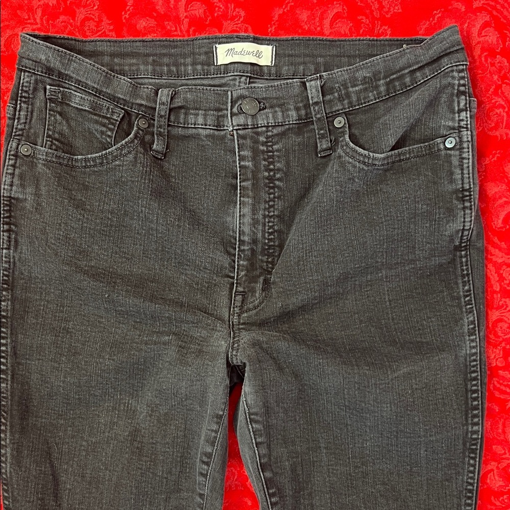 Madewell Women’s High Rise 10” Charcoal Skinny Jeans Size 10 Stretch Denim